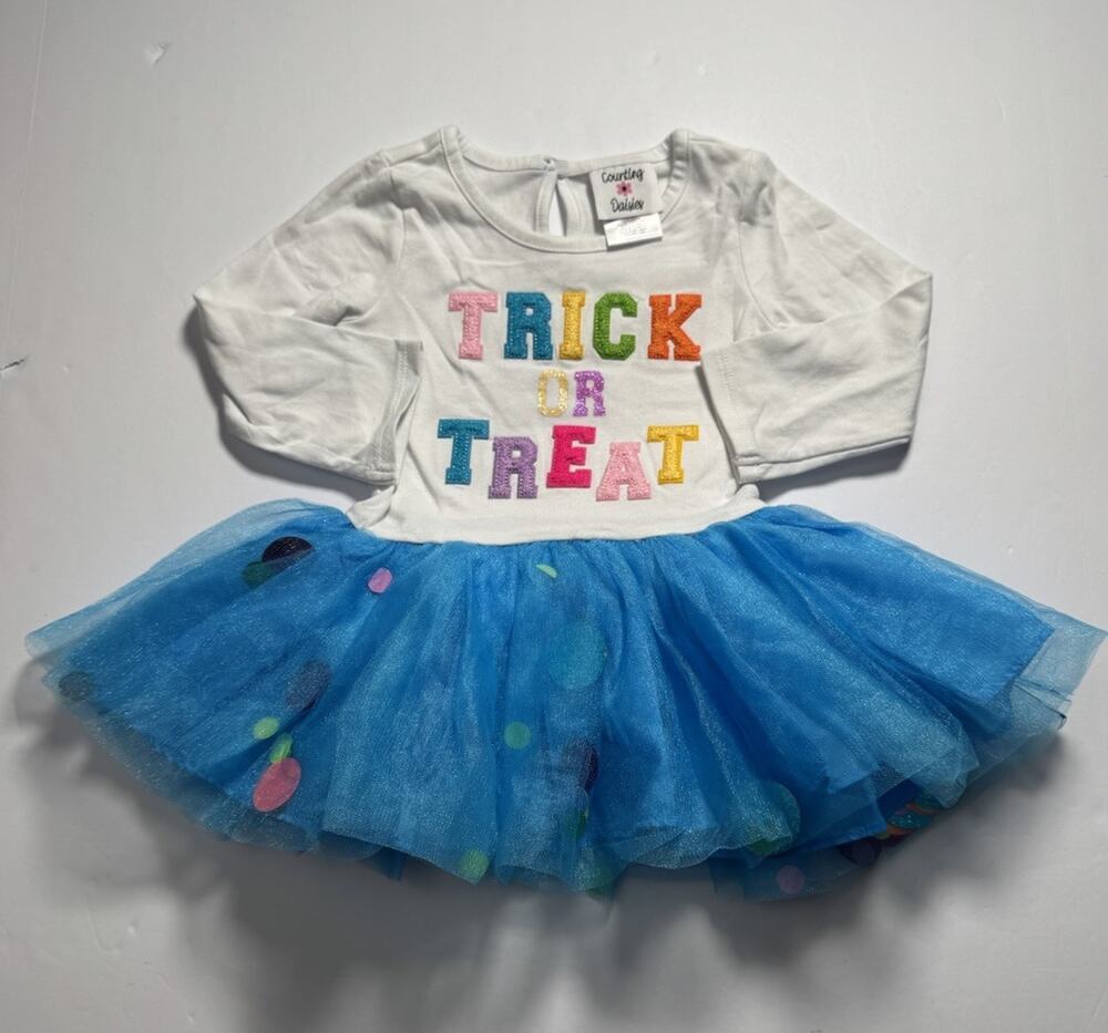 Counting Daisies Trick Or Treat Tutu Dress Toddler Girls 2T Halloween